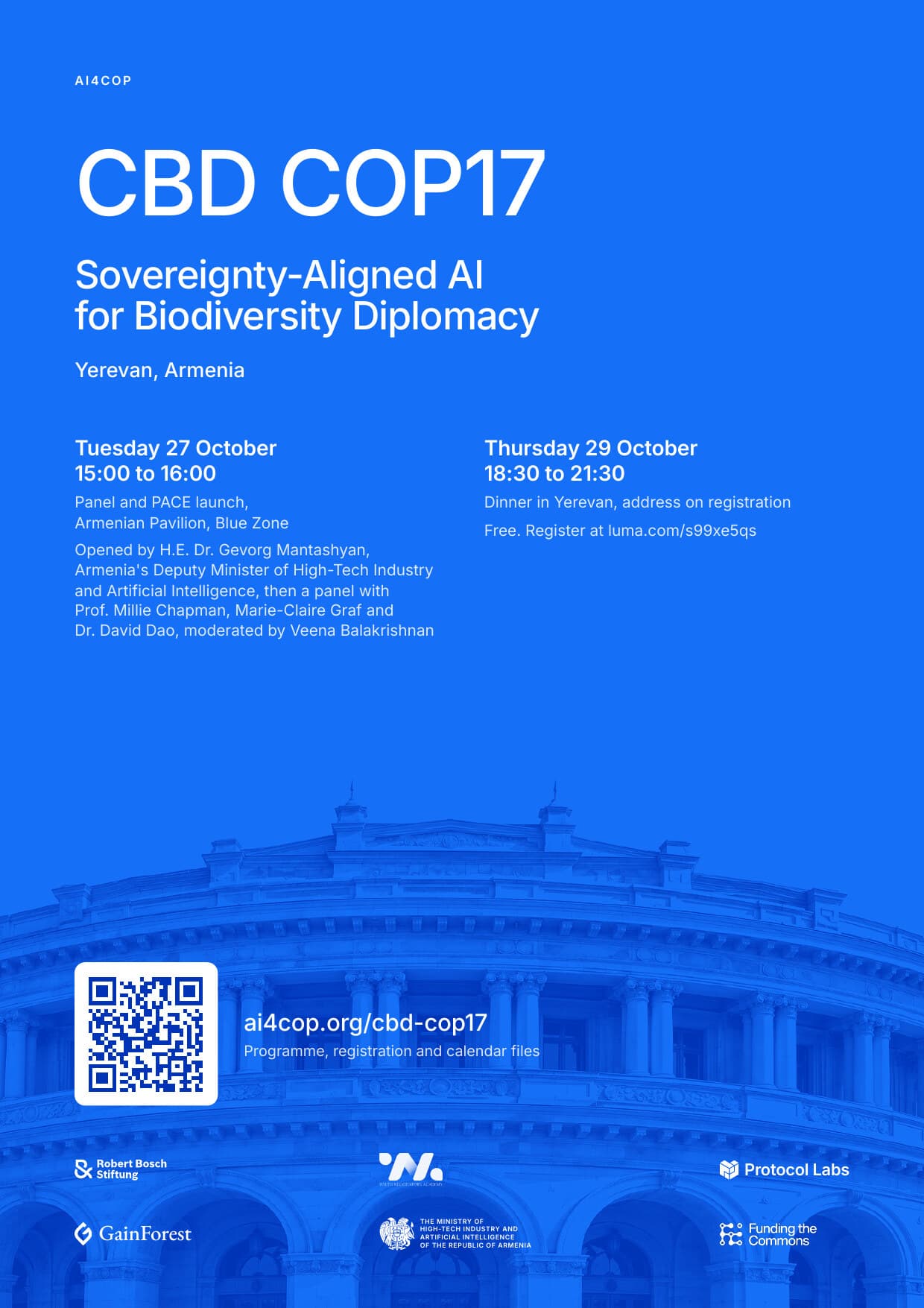 Flyer, A4: Both events, with a QR code to this page